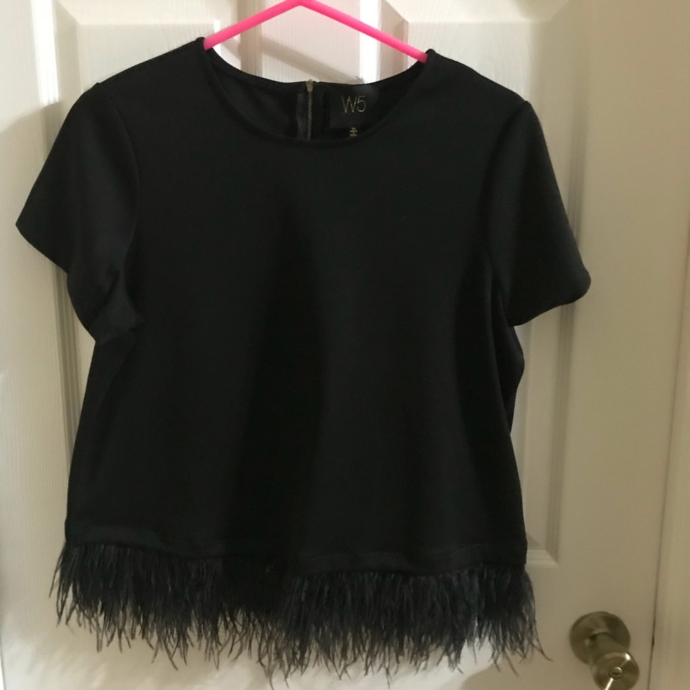 W5 Feather embellished shirt